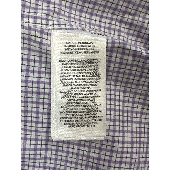 Polo Ralph Lauren Classic Fit Tattersall Purepress White/Purple M 15.5 - 32/33 - Picture 3 of 6